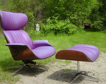 Vintage 1960s chair, Eames lounge chair, 60s chair & ottoman, Plycraft Mulhauser, mid century modern chair