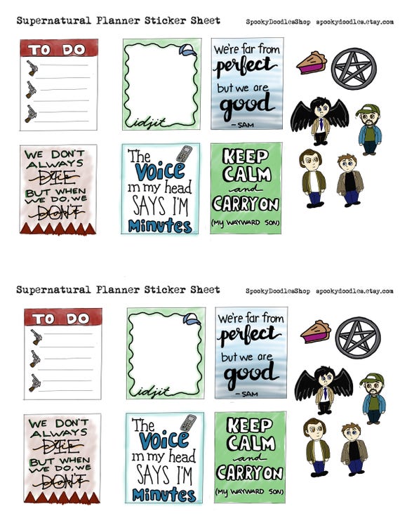 Supernatural Printable Planner Stickers