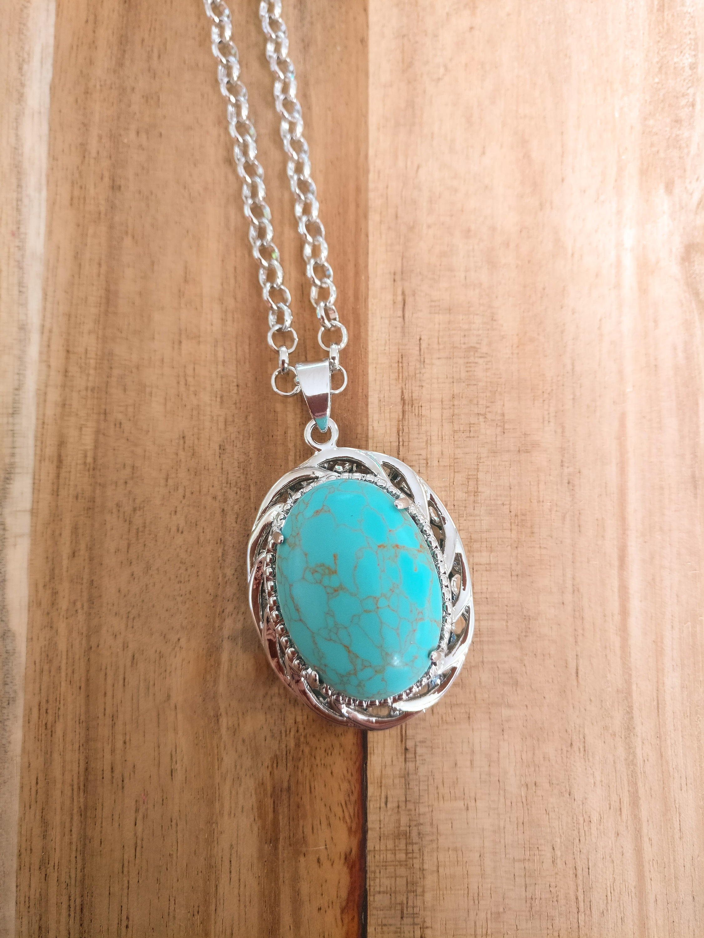 Necklace with stone necklace blue stone necklace turquoise