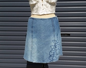 SALE: Denim A-Line Skirt - 90's style