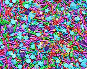 Little Vegan Mermaid Sprinkle Blend, Blue Sprinkles, Vegan Sprinkles, Mermaid Sprinkles, Crunchy Sprinkles, Crunchy Jimmies, Edible glitter