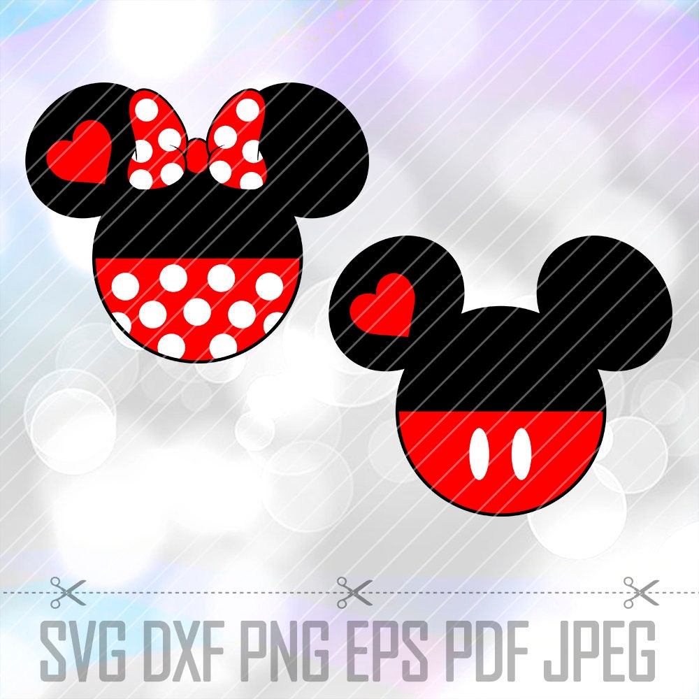 Download Mickey Minnie Mouse LAYERED SVG DXF Eps Vector Cricut Cameo