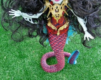 Shahmaran Ooak Doll, Monster High repaint by MerviaArt