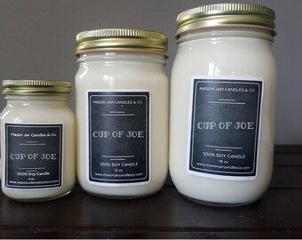 Coffee Scented Candle, Vegan Candle, Hipster Candle, Hazelnut Candle, Coffee Candle, Mason Jar Candle, Mason Jar Soy Candle, Homemade Candle