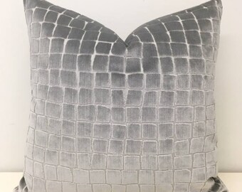 Luxury Gray Velvet Pillow Cover, Gray Pillows, Velvet Pillow, Designer Throw Pillows, Decorative Pillow, Cushions, Grey Velvet Pillow Covers