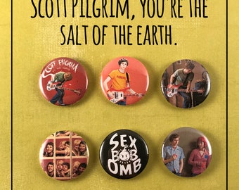 Scott Pilgrim Vs. the World Set of 6 -1" Pinback Buttons
