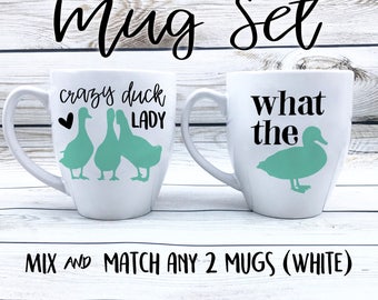 Mug Set - 2pc Ceramic Mugs (Duck/Chicken/Horse/Farm)