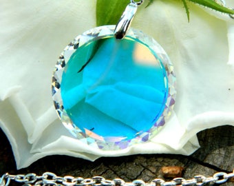 unique glass pendant women necklace iridescent jewelry|for|momspring modern|jewelry|birthday gift|for|her best friend graduation gift women