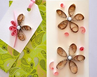 Handmade Quilled Card, Quilled Card, Quilling Card, Handmade Card, Greeting Card, Gift Pack, Birthday Card, Thank You Card, Quilling Paper