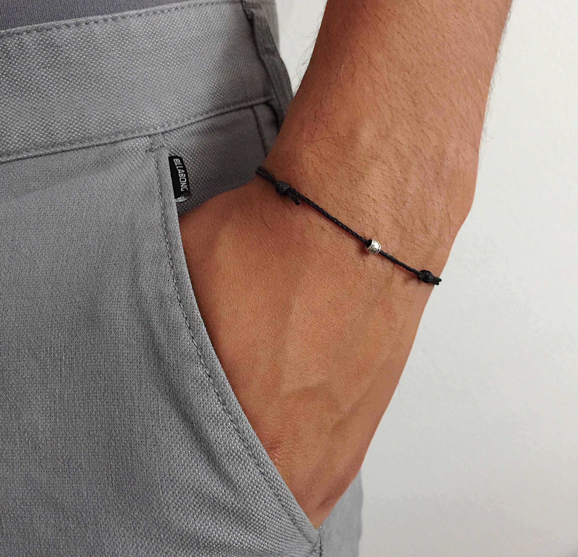 Vegan Bracelet Simple Bracelet for Men Thin Bracelet Cord