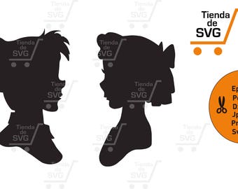 PETER PAN y WENDY svg, Peter pan svg, wendy svg, disney svg, love svg, Peter Pan silhouette svg, Wendy silhouette svg, Peter Pan Clipart