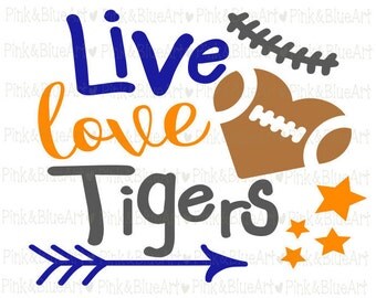 Football Tigers SVG Clipart Cut Files Silhouette Cameo Svg for Cricut and Vinyl File cutting Digital cuts file DXF Png Pdf Eps