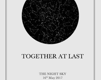 Personalized star map poster