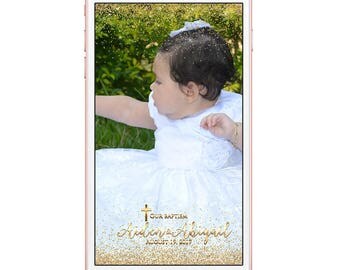 Baptism Snapchat Geofilter, Snapchat GeoFilter, Christening Snapchat, Snapchat geofilters, Custom Baptism Geofilter Baptism Gold Glitter