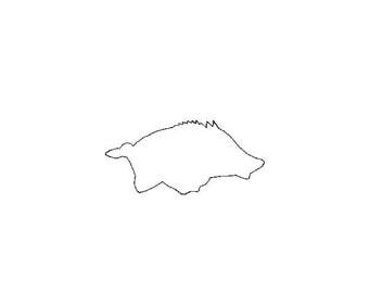 mini vintage quick bean stitch razorback pig design file for embroidery
