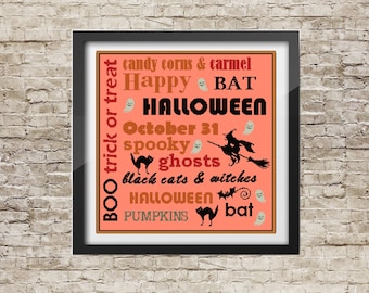 Halloween cross stitch pattern Poster Halloween gift for child Halloween Wall Decor Child gift easy pdf pattern printable dad gift idea