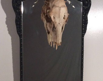 Vintage mirror with skull restored