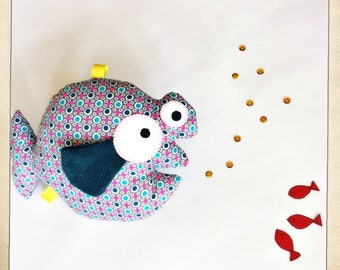 Petit poisson, doudou, peluche, hochet, rattle, little fish