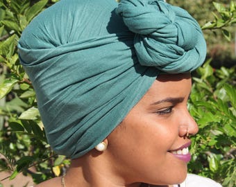 Green Wide African Head Scarf For Women Green Wide African Head Wrap African Head Scarves African Head Wrap Long Stretchy African Headwrap