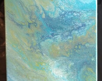 You Are My World, original acrylic in tones of blue and gold