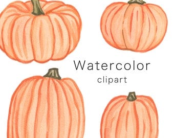 WATERCOLOR CLIPART, pumpkin clipart, halloween clipart, watercolour, clip art, halloween clipart, fall clipart, autumn clipart, png download