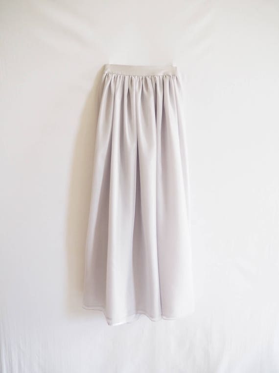 gray chiffon maxi skirt