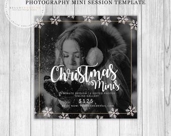 Snowflake Christmas Mini Session Template | Holiday Mini Session Template | Photography Template