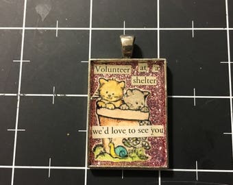100% Donation Item: Flower Pot Kittens Pendant, Volunteer at a shelter, We'd Love to see you. All proceeds go to the current focus charity