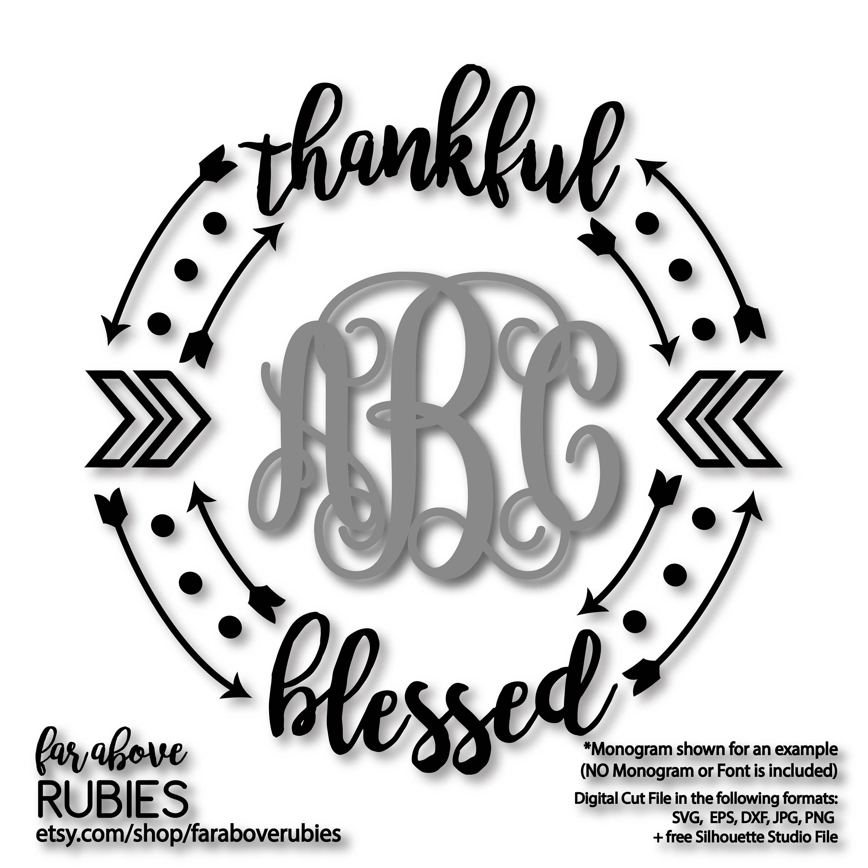 Download Thankful Blessed Monogram (monogram NOT included) Frame ...