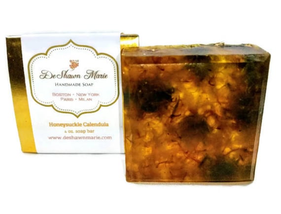 SOAP- Honeysuckle Calendula Soap- Handmade Soap - Vegan Soap - Glycerin Soap- Soap Gift - Mother's Day Gift - Birthday Gift - Wedding Favors
