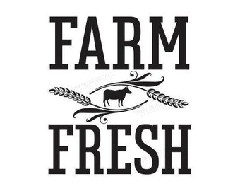 Farm Fresh Decal Wall Farmhouse Style Kitchen Decor Vinyl Farm Fresh Decal Wall Farmhouse Style Kitchen Decor Vinyl