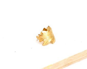 Gold Oak Leaf Ear Cuff Earring Nature Woodland Forest Rustic Oak-leaf Fairy Silver Oak Leaf