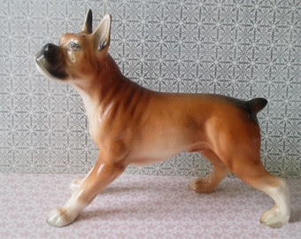 Boxer Dog Figurine * JAPAN * Dog Decor Collectible Dog Figurine