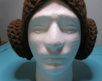 Star Wars Inspired Princess Leia Crocheted Wig/Hat Adult Sized READY TO SHIP