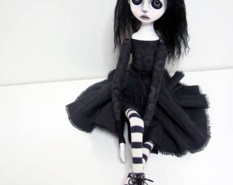 SALE -Handmade Collectible Unique -OOAK- Clay poseable Art doll -Cleo