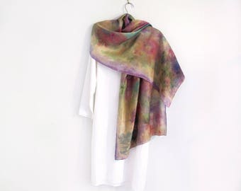 Multicolored Silk Scarf / Shawl / Wrap Hand-painted