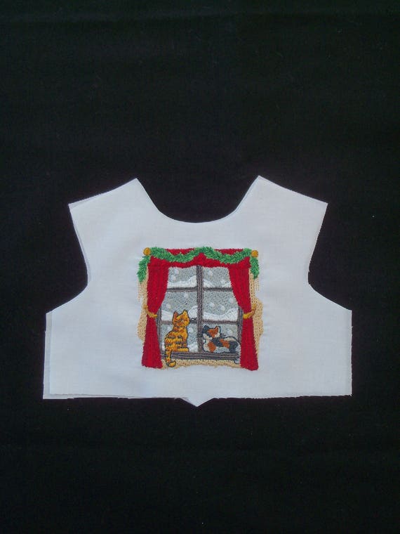18" Size/ Elaborately Embroidered Christmas Bodice Front / Lining Included / 18" American Girl Doll Size