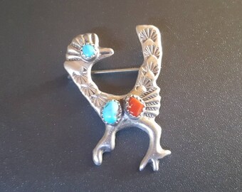 Roadrunner Sterling Brooch Pin Stamp Work 1 9/16