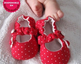 Mary Jane baby fabric Shoes, PDF Sewing Pattern, 7 sizes, Kids sewing Pattern / Patron de soulier, Modèle de couture soulier Enfant