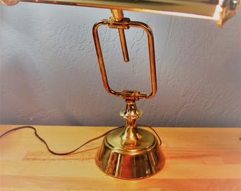 Adjustable Antique Brass Piano Desk Banker Table Lamp