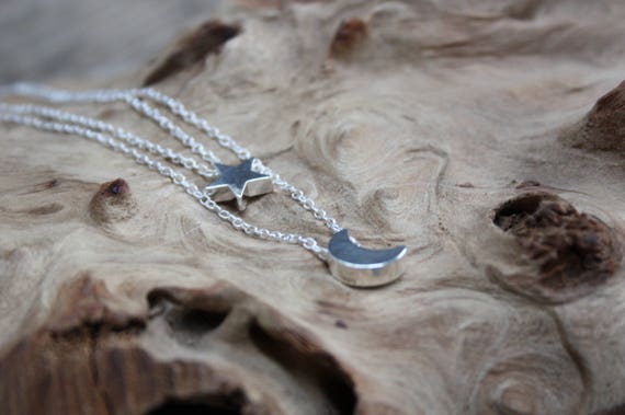 MOON & STAR NECKLACE- Moon Jewellery- Star sign- Astrology- Horoscope Jewellery- Moon Necklace- Silver Chain Jewellery- Fine Jewellery- Boho