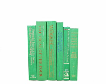 Emerald Green Books, Decorative Books, Ocean Old Book Set, Wedding Centerpiece, Book Decor, Book COllection, HOme interior design
