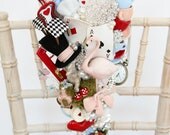 Alice in Wonderland inspired bouquet, Whimsical, alternative, Cascading, brides, wedding, brooch bouquet, tea party, flower, wedding,