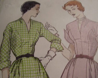 Vintage 1950's Butterick 5327 Dress Sewing Pattern, Size 12, Bust 30