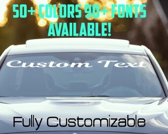 Custom Windshield Decals Word and Number Car Truck Window Custom Stickers Windshield Decal Custom Car Decal Company Name Decals Personalized