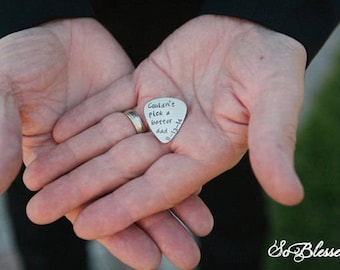 Father of the Bride guitar pick, from Bride to Dad, custom guitar pick, Unique Father of the Bride gift ideas, Couldnt pick a better dad