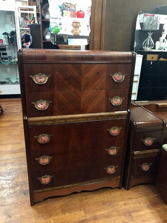 Art Deco Waterfall Dresser with bakelite handles
