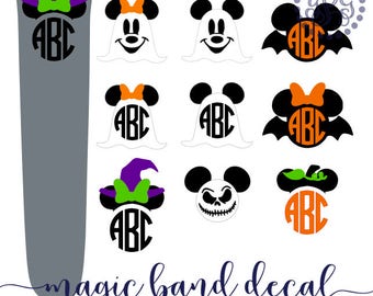 HALLOWEEN Magic Band Decal, Magic Band 2.0 Decal, Magic Band Stickers, Magic Band 2 Decal, Magic Band Monogram, Mickey Ears Disney Monogram