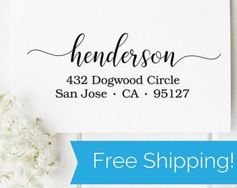 Custom Self Inking Return Address Stamp, self ink address stamp, wedding stamp, wedding engagement gift, housewarming gift (D206)