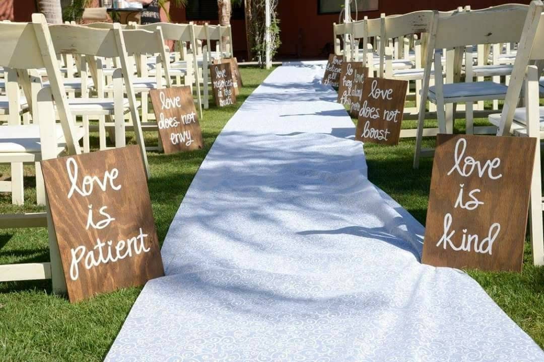 Wedding Aisle Signs Set of 10 Corinthians 13 Signs Love is